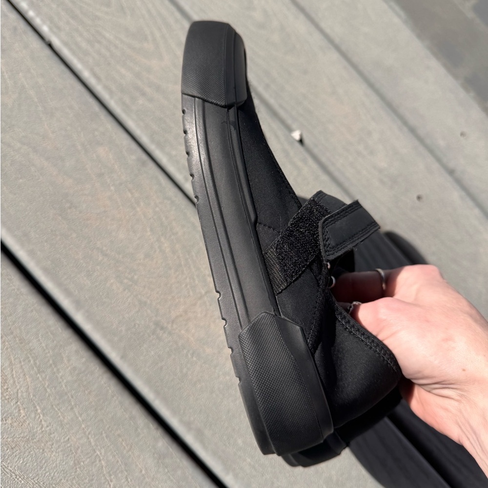 Free People Black Neoprene Mary Jane Flats Strap Comfort Shoes Size 7 - Picture 2 of 7
